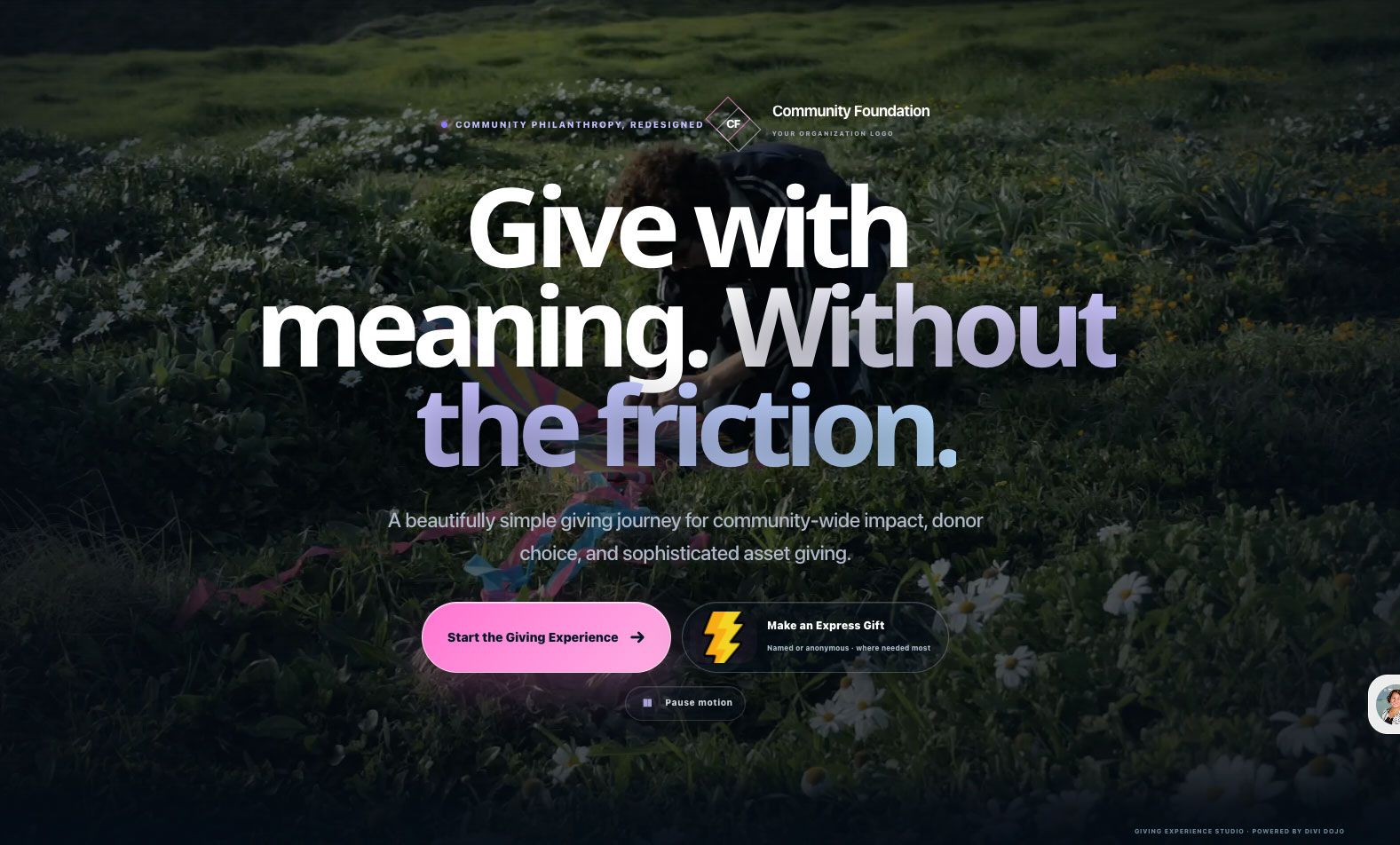 Lisa premium frictionless giving welcome experience